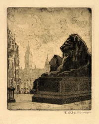 Löwen auf einem Londoner Platz