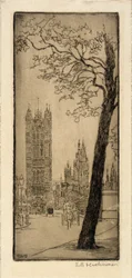 Londoner Szene mit Kirche