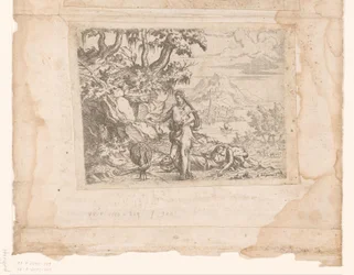Landschaft mit Juno, die die Augen des Argus auf den Schwanz eines Pfaus streut