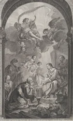 Die Kapelle der Enfants-Trouvés in Paris: Die Heiligen Drei Könige Gaspard und Melchior beten an, 1752