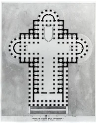 Projekt für die Kirche der Madeleine. Zeichnung. Architektur von Etienne Louis Boullee, französischer Architekt (1728-1799)