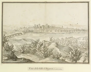 Von der Stadt Avignon und darüber hinaus: Blick auf die Stadt Avignon und die Umgebung