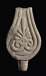 Etruskische Zivilisation: Stele von Fiesole aus Sandstein aus Sesto Fiorentino Italien. 550-500 v. Chr. Florenz, Archäologisches Museum