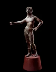 Etruskische Zivilisation: Die Gottheit von Culsans, Bronzeskulptur, 3. Jahrhundert v. Chr. aus Cortona, Italien