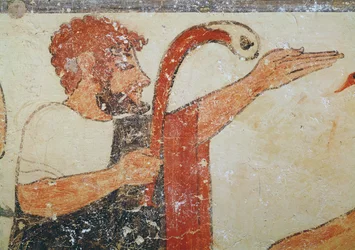 Kopf des Augurs, aus dem Grab der Auguren, ca. 530-20 v. Chr.