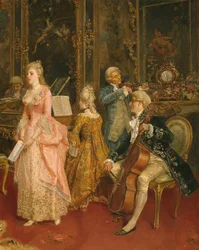 Konzert zur Zeit von Mozart, 1853 (Detail)