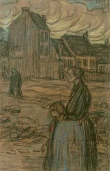 Schwangere Frau in den Vororten