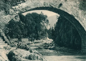 Der Passerfluss und die Burg von Zeno, Meran, Südtirol, Italien, 1927