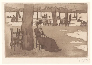 Frau im Garten der Tuilerien in Paris