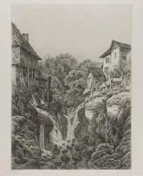 Die Mühle und der Wasserfall von Grésy bei Aix-les-Bains