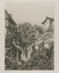 Die Mühle und der Wasserfall von Grésy bei Aix-les-Bains