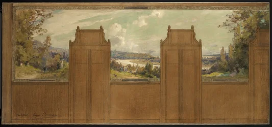 Skizze für das Rathaus von Bagneux (?): Landschaft von Joinville nach Nogent, ca. 1907