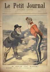 Kopf oder Zahl! Der Bure: Wenn es Zahl ist, ist es für dich!, Titelseite von Le Petit Journal, 24. Dezember 1899