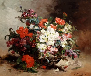 Sommerblumen im Korb