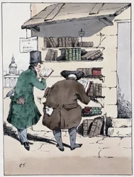 Buchladen, Rue de Sandstone im Quartier Latin - in „Souvenirs d