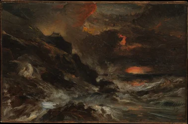 Ein Sturm vor der Küste der Normandie