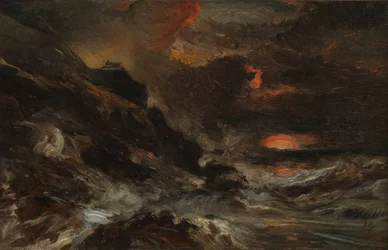 Ein Sturm vor der Küste der Normandie (wahrscheinlich 1850er Jahre)