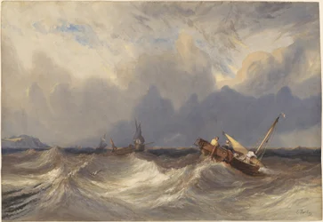 Fischerboote vor einem Sturm