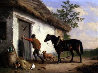 An der Haustür des Häuschens