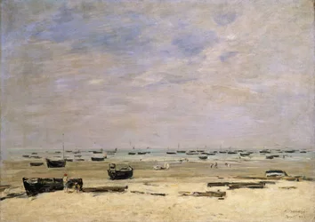 Flusskähne bei Ebbe; Berck le Rivage a Maree Basse, 1882