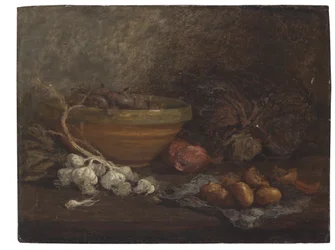 Stillleben mit Zwiebeln