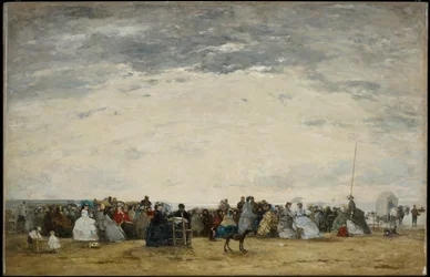 Urlauber am Strand von Trouville