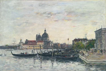 Venedig, die Mole am Eingang zum Canal Grande und die Salute, Abend, 1895