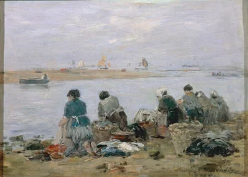 Wäscherinnen am Ufer des Touques-Flusses bei Trouville