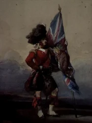Ein Fähnrich der 75. Highlanders, 19. Jahrhundert