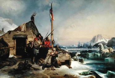 Überwinterung eines Teams niederländischer Seeleute an der Ostküste von Nowaja Semlja, 1839