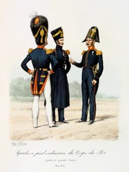 Gardes à pied ordinaires du Corps de Roi, kleine und große Uniform, 1817-1830