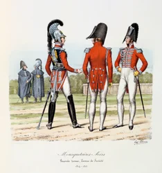 Schwarze Musketiere, große Uniform und Gesellschaftsuniform, 1814-15