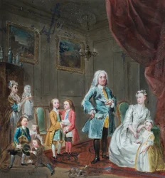 Porträt des 3. Lord Oxford und seiner Familie