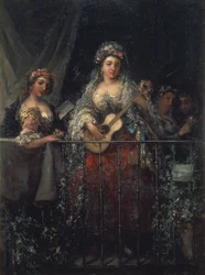 Damen auf einem Balkon, 1862