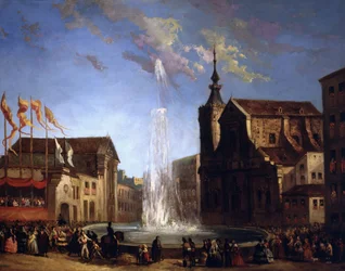 Die Wasserversorgung von Lozoya am Brunnen der Calle de San Bernardo