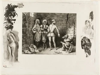 Fronte-boeuf und der Jude, aus Ivanhoe