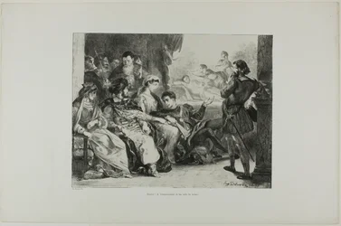Hamlet lässt die Schauspieler die Vergiftung seines Vaters darstellen, Platte 7 aus Hamlet