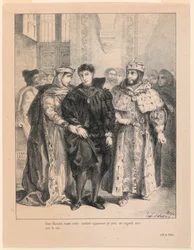 Illustration zu Hamlet. Die Königin versucht, Hamlet aufzuheitern (I,2)