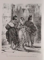 Illustrationen zu Faust: Faust versucht Margarete zu verführen