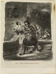 Mephistopheles und Faust fliehen nach dem Duell