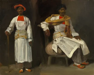 Zwei Studien eines Inders aus Kalkutta, sitzend und stehend, ca. 1823-1824