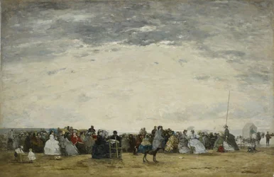 Urlauber am Strand von Trouville