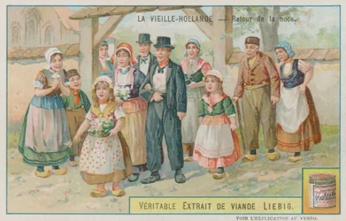 Eine zurückkehrende Hochzeitsgesellschaft im alten Holland