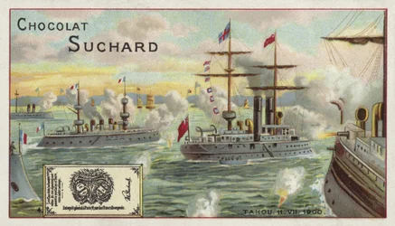 Alliierte Kriegsschiffe vor Taku, China, Boxeraufstand, 1900