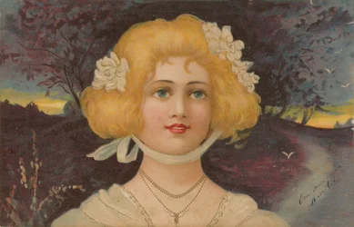 Blonde mit blauen Augen