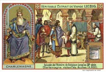 Karl der Große, König der Franken, besucht eine Schule, 800