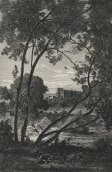 Chatsworth, beim Herzog von Devonshire, England (Stich)