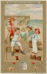 Kinder spielen mit einer Spielzeugeisenbahn