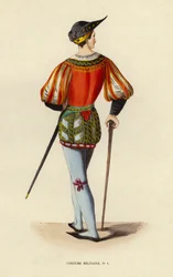 Militärische Uniform (farbige Gravur)