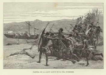 Abfahrt der Lady Alice von der Insel Bumbireh